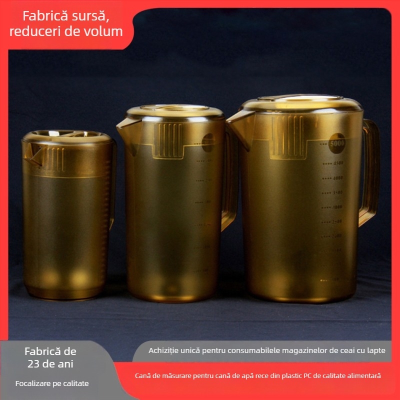 Carafă comercială din policarbonat pentru apă rece, cu capacitate mare și scară de măsurare, recipient pentru suc și ceai, cu ceașcă de măsurare, livrare directă și personalizare