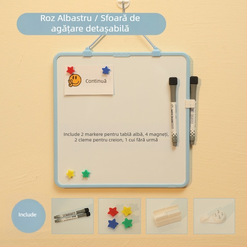 Funi mini tablă albă colorată cu șnur detașabil pentru copii, tablă magnetică de învățare, desen ștergător