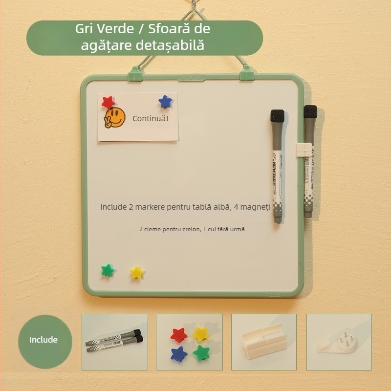 Funi mini tablă albă colorată cu șnur detașabil pentru copii, tablă magnetică de învățare, desen ștergător