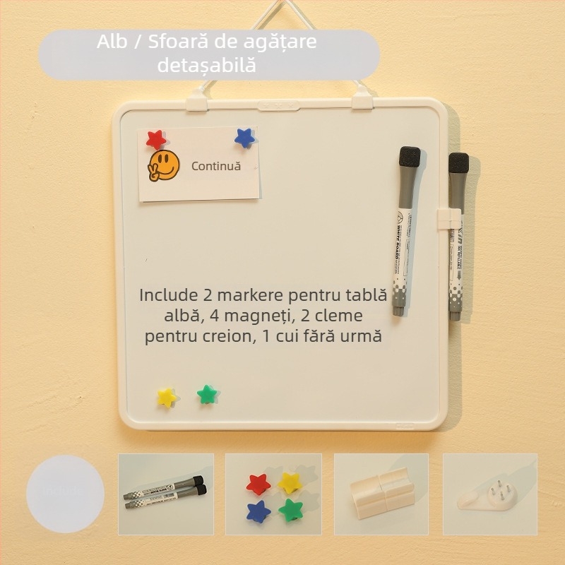 Funi mini tablă albă colorată cu șnur detașabil pentru copii, tablă magnetică de învățare, desen ștergător