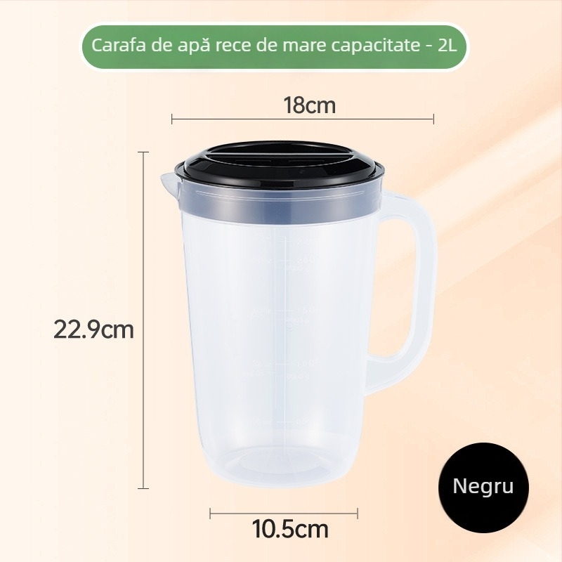 Carafă din plastic alimentar, cu capacitate mare pentru apă rece, cu scară de măsurare, pentru uz casnic, ceainic de ceai cu flori