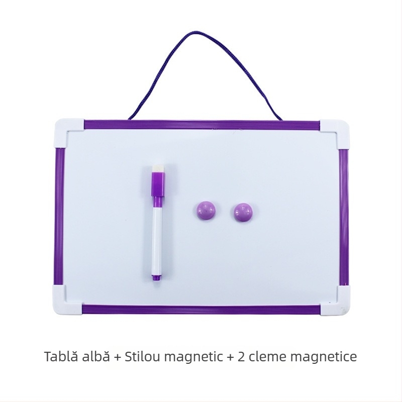 Tablă albă magnetică mică, cu o singură față, pentru copii, lavabilă, placă metalică pentru graffiti, planificator săptămânal pentru elevi și tablă de mesaje