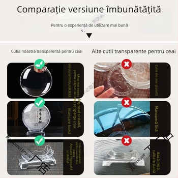 Suport Pu'er pentru discuri de ceai, raft pentru frunze de ceai, expoziție din lemn masiv, cutie pentru discuri de ceai Pu'er, protecție împotriva prafului, cutie de depozitare a ceaiului