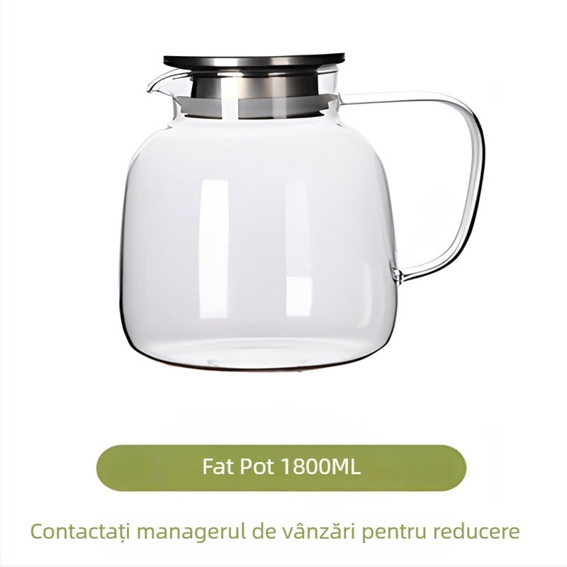 Sticlă de apă din sticlă și ceainic, capacitate mare, model glaciar, rezistent la temperaturi înalte pentru uz casnic