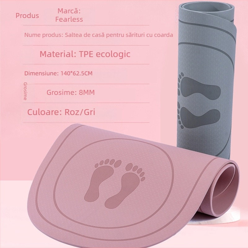 Saltea pentru sărit cu coarda, cu absorbție a șocurilor, antiderapantă, fără miros, pentru antrenamente de acasă, începători în dans, alergare și yoga – liniștită