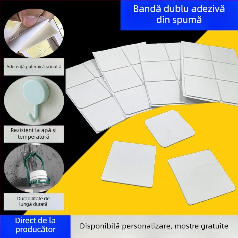 Plăci din burete negre cu adeziv pentru ornamente auto, plăci autoadezive, adeziv pentru blocarea luminii în echipamente, hârtie autoadezivă pentru etichete, adeziv etanș, absorbție a șocurilor