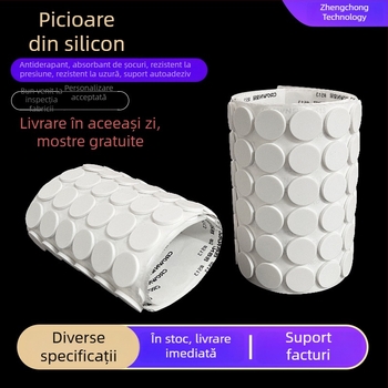 Etanșări din silicon în stoc, tălpi rotunde din silicon antiderapante, bureți autoadezivi de etanșare și amortizare pentru echipamente electronice