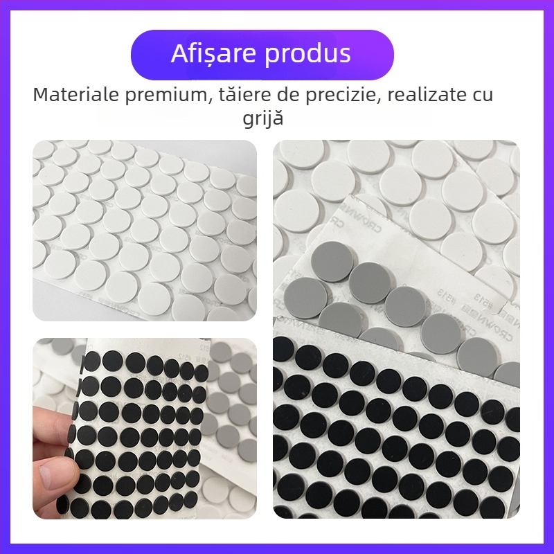 Etanșări din silicon în stoc, tălpi rotunde din silicon antiderapante, bureți autoadezivi de etanșare și amortizare pentru echipamente electronice