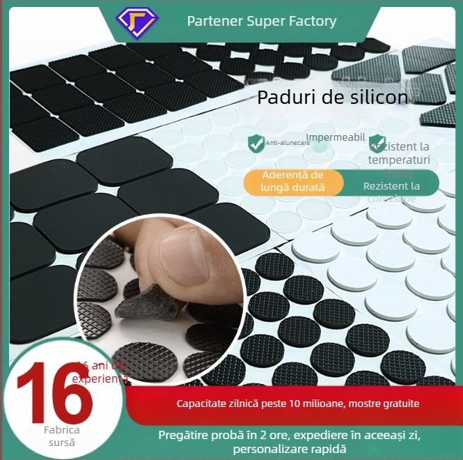 Padă circulară din silicon autoadezivă – anti-alunecare și amortizant pentru mobilier și electrocasnice