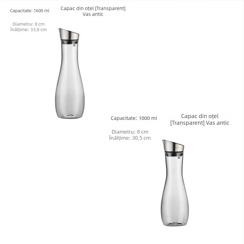 Carafă din plastic pentru apă și suc, carafă PC pentru bar, carafă de limonadă din acril pentru restaurante