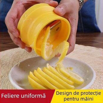 Feliator rotativ pentru lămâie și fructe — instrument decorativ din oțel inoxidabil pentru citrice, cartofi și castraveți