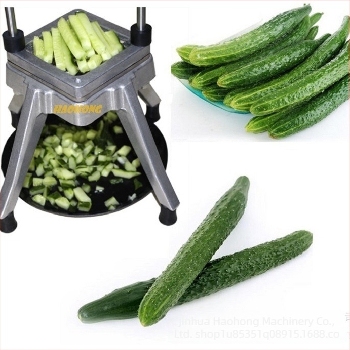Tăietor vertical comercial pentru legume, aparat manual pentru tăiere în fâșii și cuburi de castraveți și cartofi