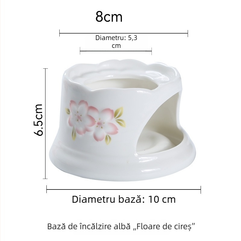 Set cafea și ceai în stil european, ceașcă de cafea și farfurie roz, ceramică cu model floral