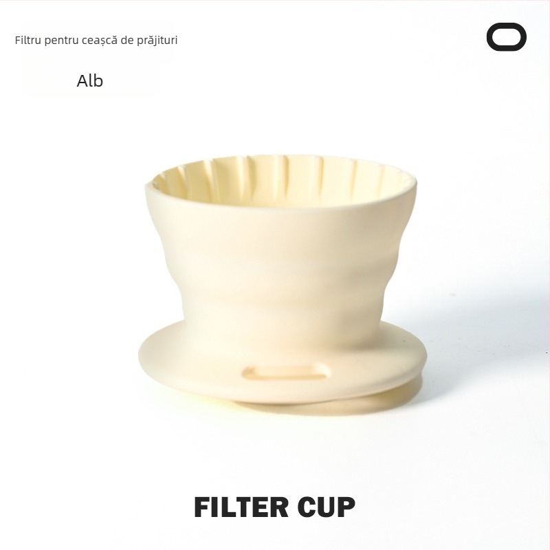 Cană de cafea din silicon pliabilă cu filtru pentru cafea, pentru preparare manuală, camping în aer liber