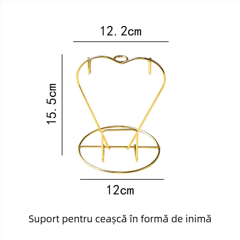 Set cafea cu ceașcă și farfurioară cu linguriță, suport metalic, ceramic, set creativ pentru birou, stil Nordic