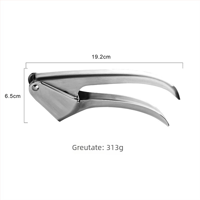 Presă de usturoi din oțel inoxidabil, zdrobitor de usturoi manual și curățător de căței, ustensilă de bucătărie