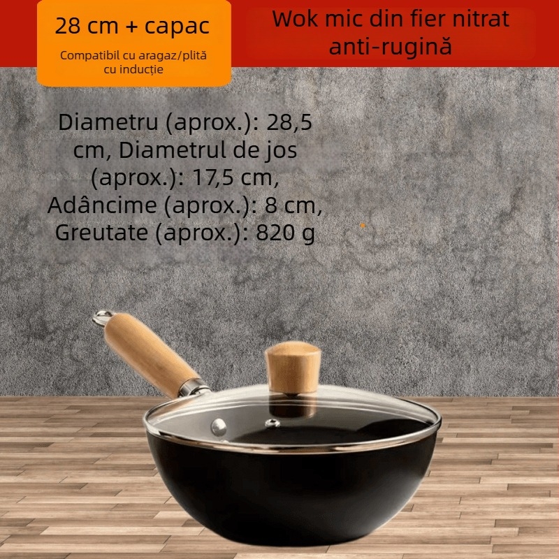 Oală de lapte mică din fier, stil japonez, antiaderentă, 20/24/28 cm, compatibilă cu inducție și aragaz