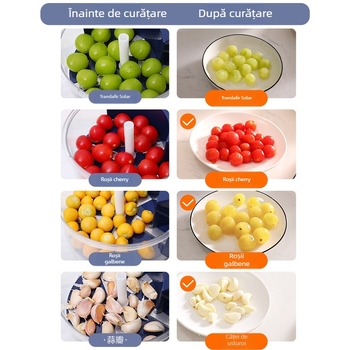 Curățător automat multifuncțional pentru fructe, fără fir; pentru struguri, roșii și usturoi – uz casnic