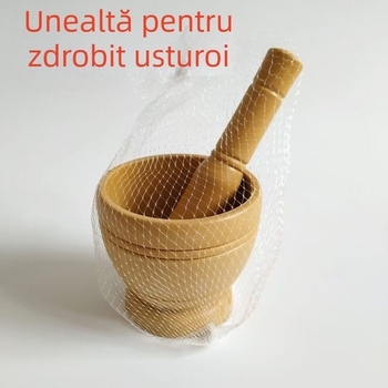 Presă manuală de usturoi cu mojar și bol de măcinare