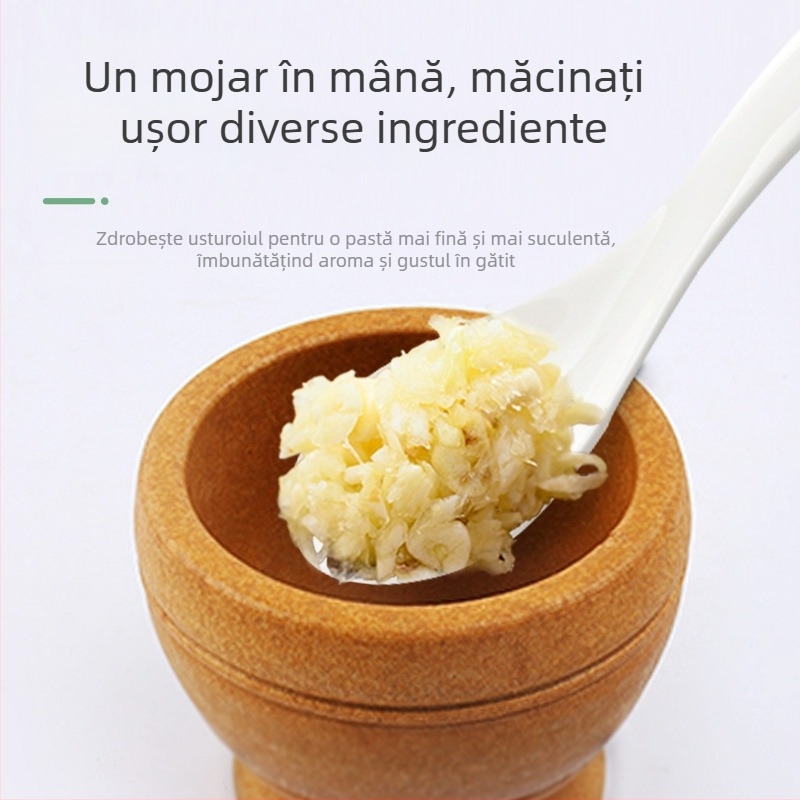 Takachuan Set presă de usturoi și mojar – design modern din plastic pentru zdrobire și preparare pastă de usturoi