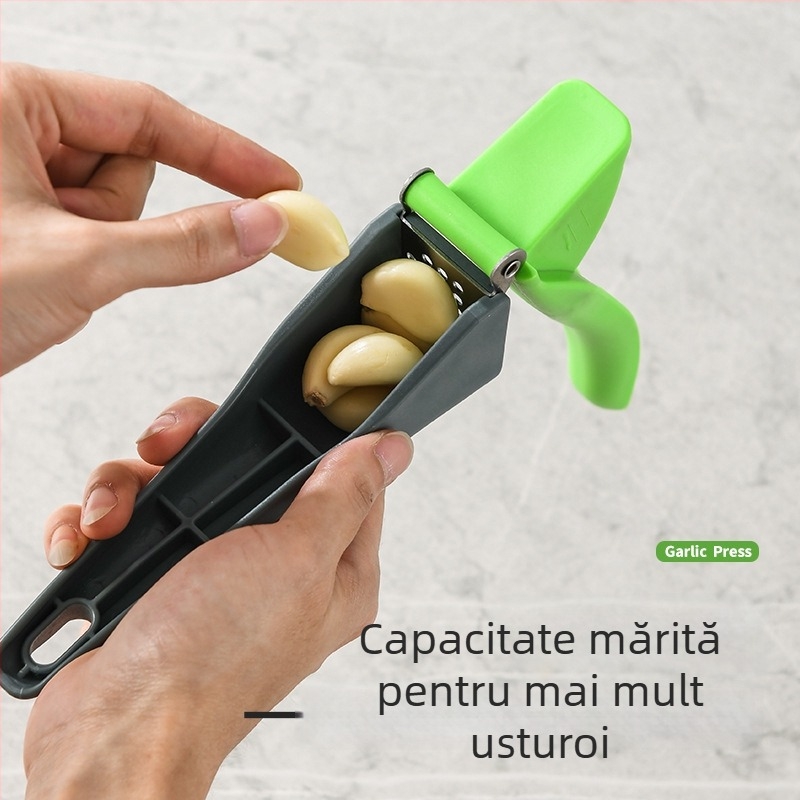 Presă de usturoi pentru uz casnic - cu funcții multiple, din oțel inoxidabil, zdrobitor și curățător de usturoi
