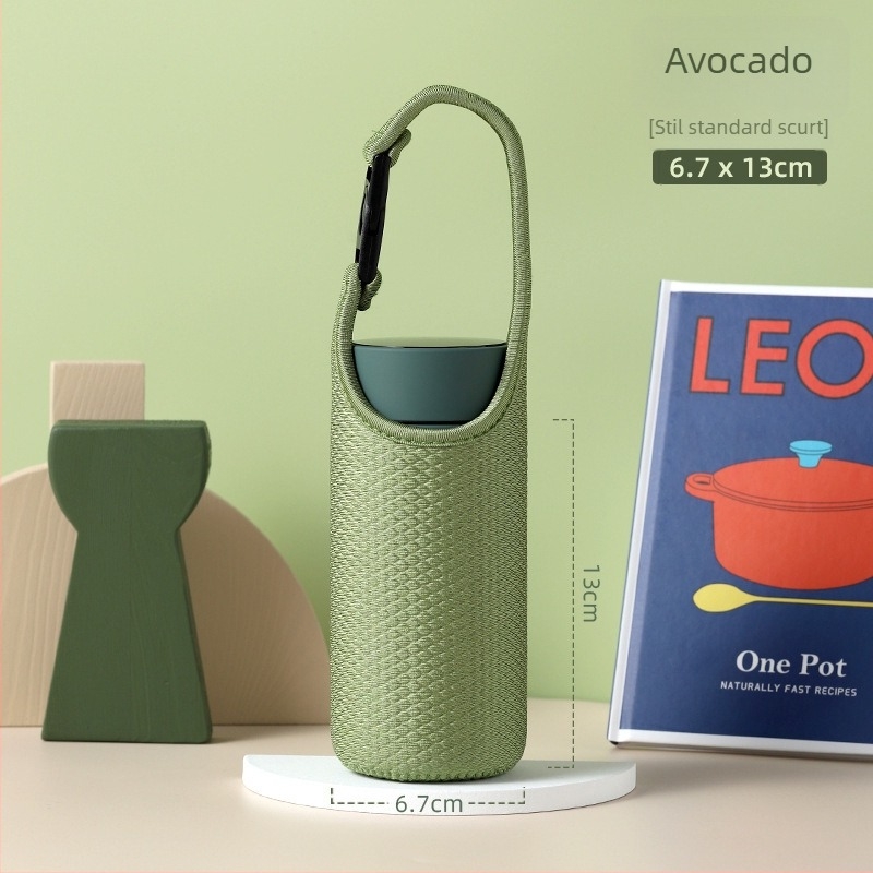 Husă izolațion universală pentru pahar Thermos din sticlă pentru ceai, husă de protecție cu curea crossbody și șnur de transport