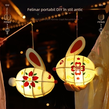 Felinare pentru Anul Calului: set DIY pentru copii, felinar de mână în formă de iepuraș, luminoase, în stil tradițional de palat