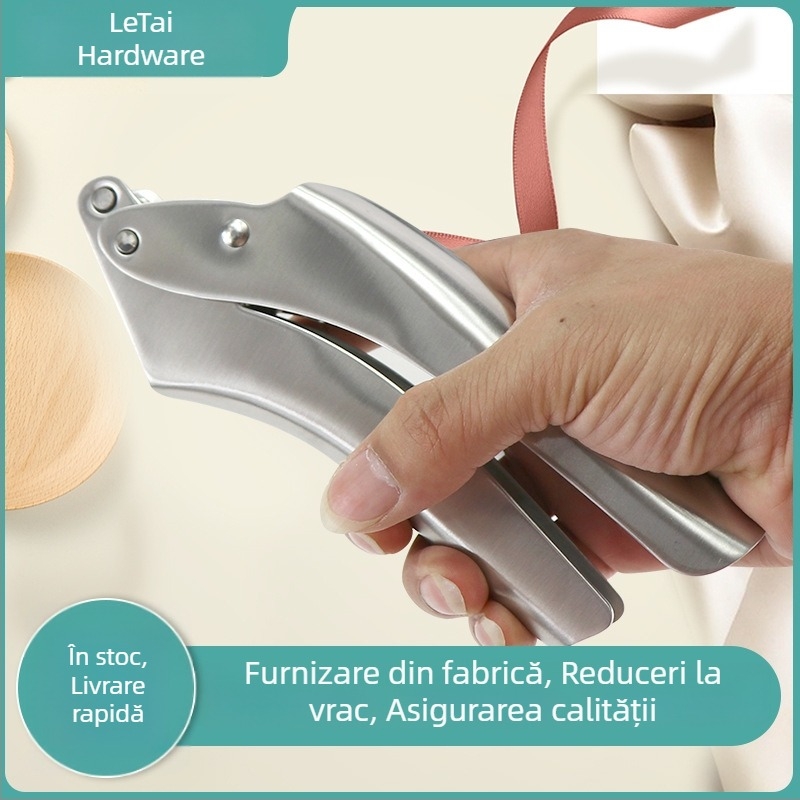 Presă de usturoi manuală din oțel inoxidabil 304, detașabilă, zdrobitor creativ de usturoi, instrument de bucătărie