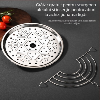 Mini wok pentru o singură porție, din oțel inoxidabil 316, cu strat antiaderent și capac de sticlă — tigaie compactă, multifuncțională pentru uz casnic