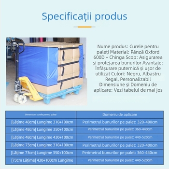 Curele pentru paleți din Oxford, 600D cu bandă webbing, rezistență la tracțiune 246,9 kg, pentru ambalare carton