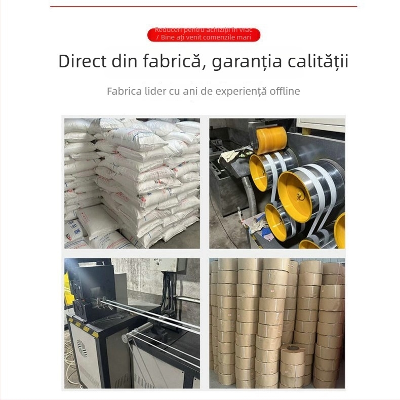 Bandă automată pentru ambalare 8×0,5 mm, bandă transparentă PP, bandă de legare cu topire la cald, material nou