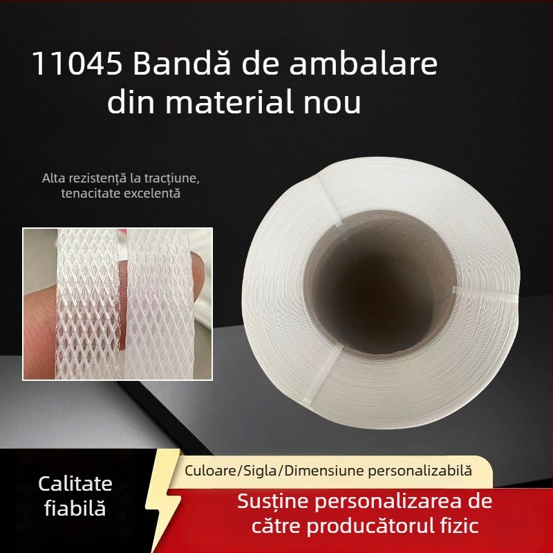 Bandă automată pentru ambalare 8×0,5 mm, bandă transparentă PP, bandă de legare cu topire la cald, material nou