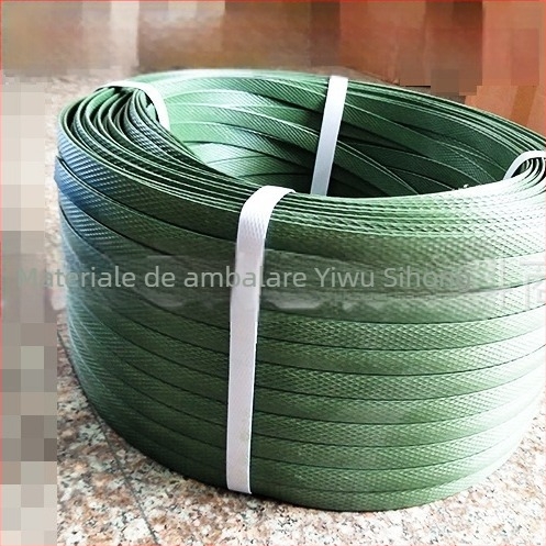 Bandă de împachetat verde în nuanță militară, PVC rezistent, 15 mm x 18 m, sigilare cutii