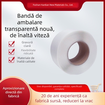 Bandă de ambalare transparentă PP pentru mașini de ambalat, lățime 0,5 cm, bandă de legare de înaltă viteză