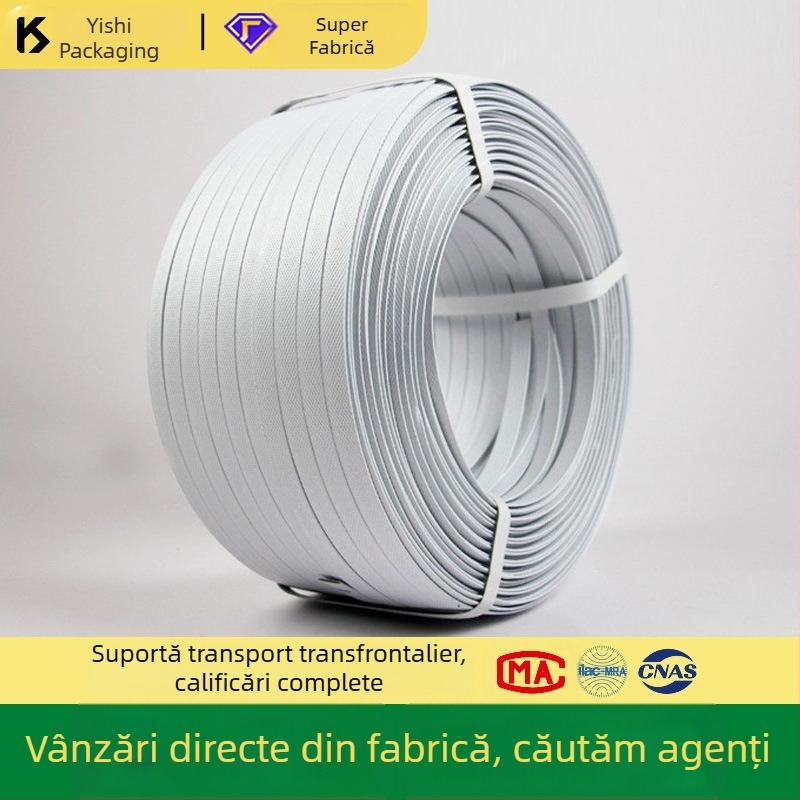 Bandă PP pentru ambalare, realizată manual, pentru ambalarea cartonelor, rezistență la tracțiune 10 kg