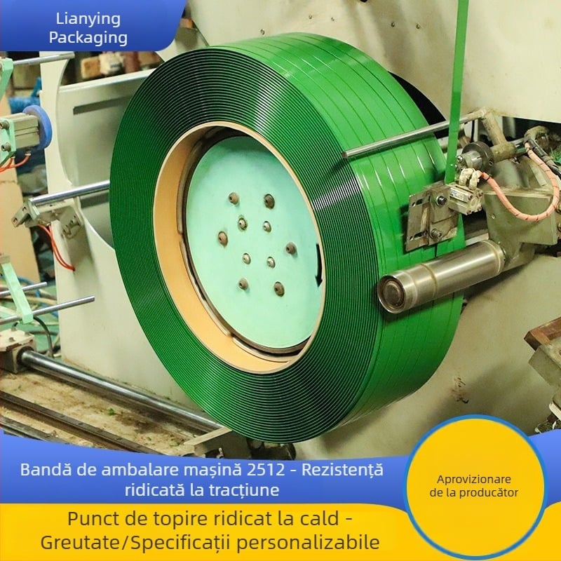 Curele pentru mașină 2512, role mari de curele din plastic pentru împachetare, curele PET, curele imprimabile pentru vânzare en gros