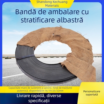 Bandă de ambalare din oțel vopsit albastru, lățimi 16/19/25/32 mm, curele metalice pentru legarea produselor metalice