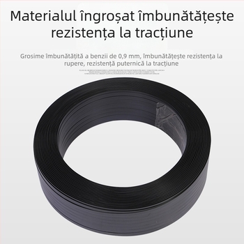 Bandă de ambalare neagră din plastic-otel, țesută, cu lipire termică
