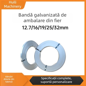 Bandă din oțel zincat pentru ambalare greu, galvanizare la cald, rezistentă la coroziune, 16/19/32 mm, rezistență la tracțiune 420 MPa