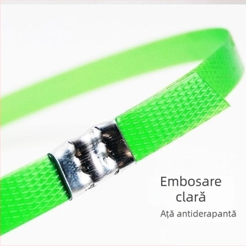 Bandă de legare PET, din plastic-otel, pentru ambalări grele, cu finisaj verde în relief, pentru paleți și cutii