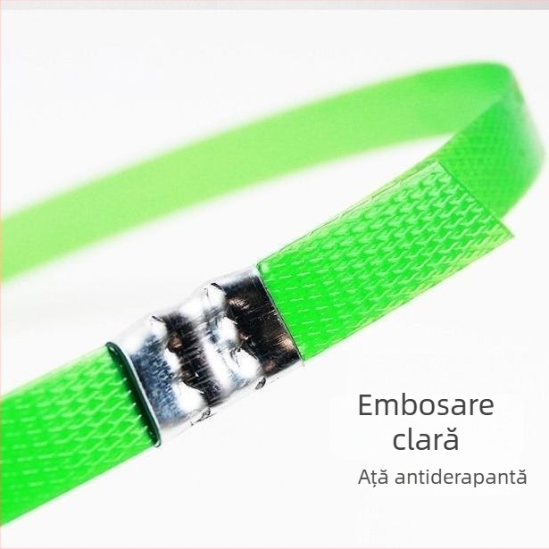 Bandă de legare PET, din plastic-otel, pentru ambalări grele, cu finisaj verde în relief, pentru paleți și cutii