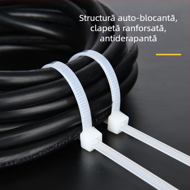Deli bandă auto-blocantă din nylon pentru cabluri DL9446, alb/negru