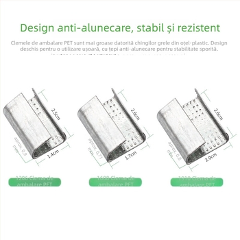 Cataramă de ambalare pentru curea PET din plastic-otel, manuală, model 1608, cataramă din fier, curea de legare, cataramă de ambalare manuală, aluminiu galvanizat