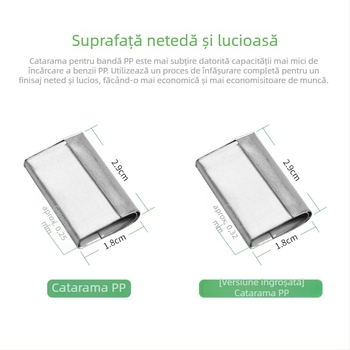 Cataramă de ambalare pentru curea PET din plastic-otel, manuală, model 1608, cataramă din fier, curea de legare, cataramă de ambalare manuală, aluminiu galvanizat