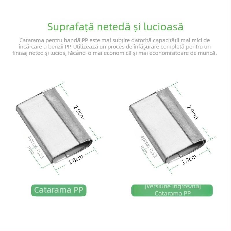 Cataramă de ambalare pentru curea PET din plastic-otel, manuală, model 1608, cataramă din fier, curea de legare, cataramă de ambalare manuală, aluminiu galvanizat