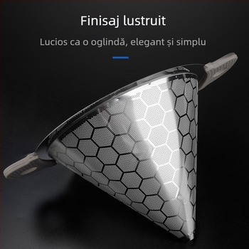 Filtru de ceai din oțel inoxidabil, mare, pentru ceai cu lapte și lapte de soia, conic, 304, mâner dublu