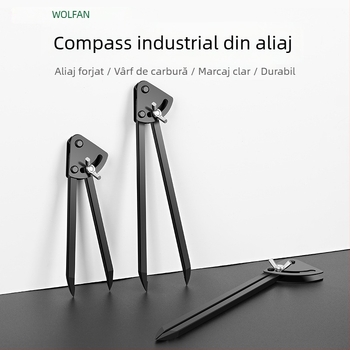 Compas industrial din aliaj și instrumente de planificare și marcare pentru tâmplari