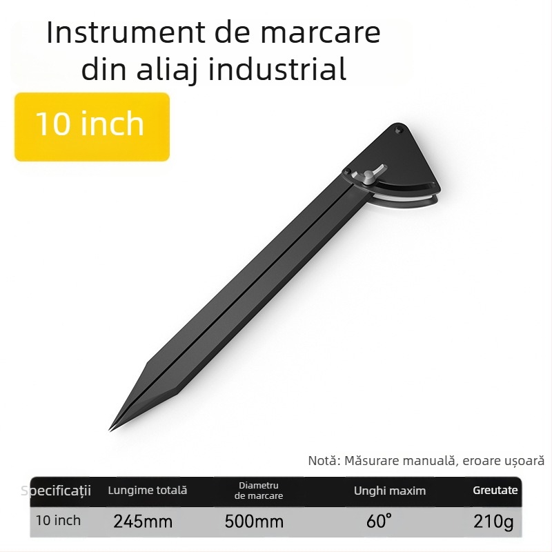 Compas industrial din aliaj și instrumente de planificare și marcare pentru tâmplari