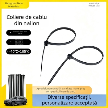 Set cabluri auto: legături din nylon pentru cabluri, legături din plastic, rezistență la temperaturi ridicate și la îmbătrânire