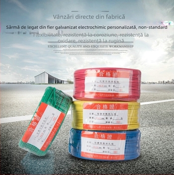 Sârmă din oțel galvanizat cu înveliș PVC, legături pentru cabluri, dimensiuni 0,45–1,5 mm, negru sau alb